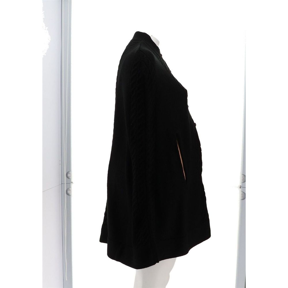 Patricia Nash Button-Front Long Cable Knit Sweater Cape Black 7285400 - Picture 7 of 8
